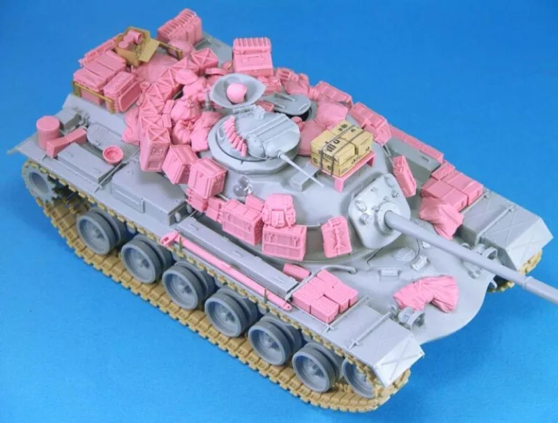 1/35 مقياس يموت الصب الراتنج نموذج تجميعها عدة حرب فيتنام الجيش الأمريكي M48A3 خزان Stowage مجموعة (بدون خزان) المفككة وغير مصبوغ