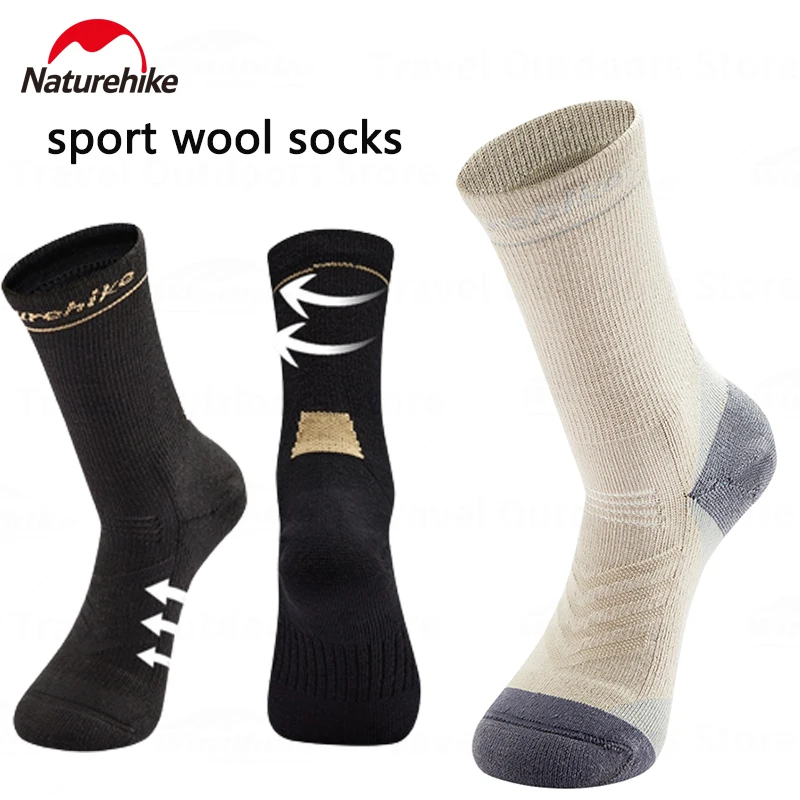 

Naturehike Antiskid Basketball Soccer Sport Wool Socks Outdoor Trekking Cycling Midcalf Socks Keep Warm Breathable For Men Woman