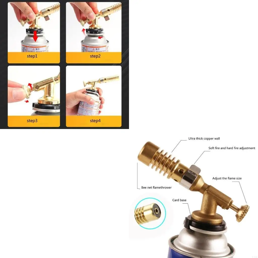 

Portable Welding Burners Flame Gas Torch Flame Guns Blowtorch Cooking Soldering Y4QC