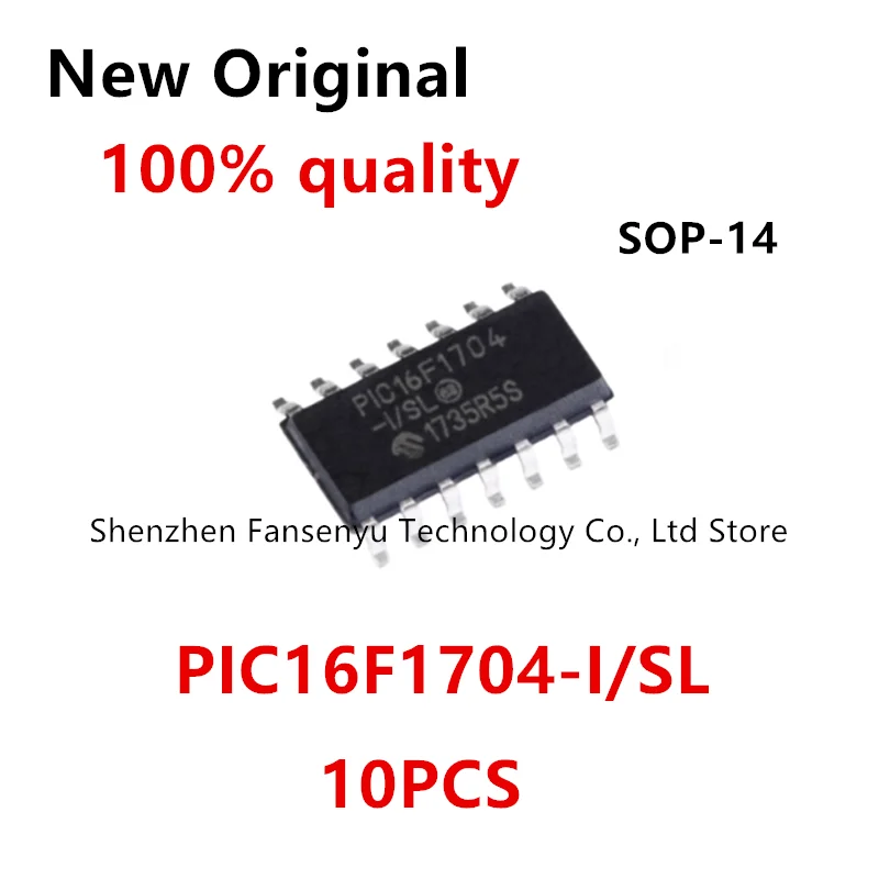 (10 قطع) 100% جديد PIC16F1704-I/SL PIC16F1704 I/SL sop-14 شرائح #1