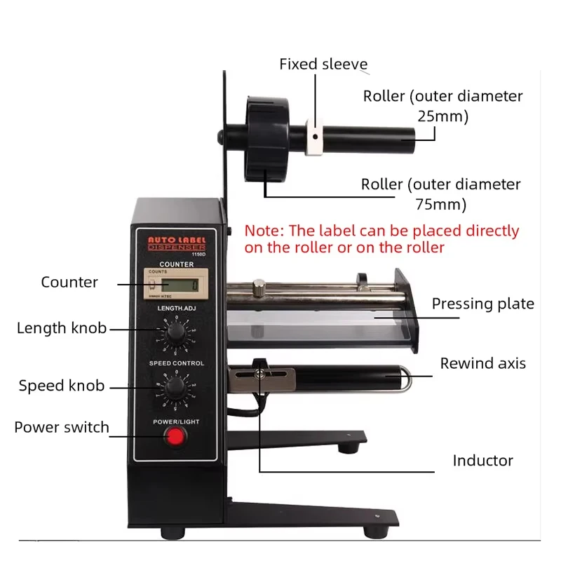 Industrial Automatic Label Dispenser 220V/110V Sticker Separating Machine Auto Label Stripping Device for Label Removal
