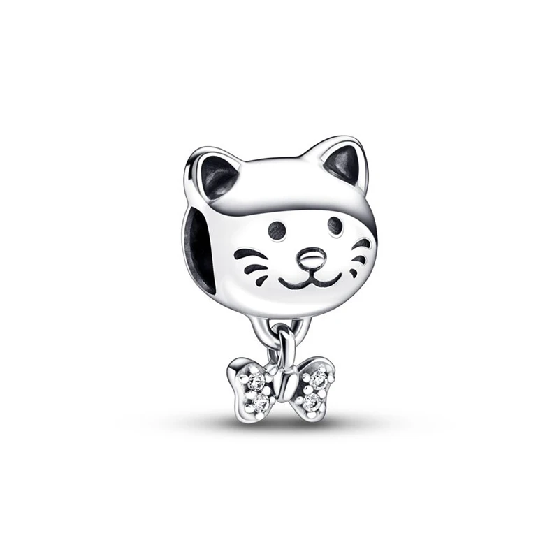 Hot Sale Sparkling Charms Pet Cat & Dog Pet Paw Print Beads Fit Original Bracelets Necklace Accessories DIY Women Jewelry Gifts