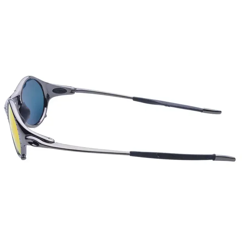 Gafas de sol polarizadas con montura de metal para ciclismo, lentes de sol de alta calidad para pesca al aire libre y montañismo, color pistola