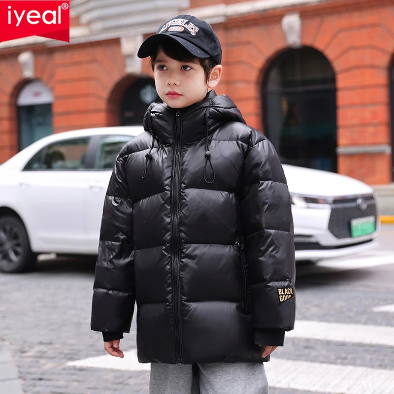 

IYEAL Winter Kids Down Jackets Toddler Girls Parkas Outerwear For 4-12Years Girls Boys Warm White Duck Down Coats