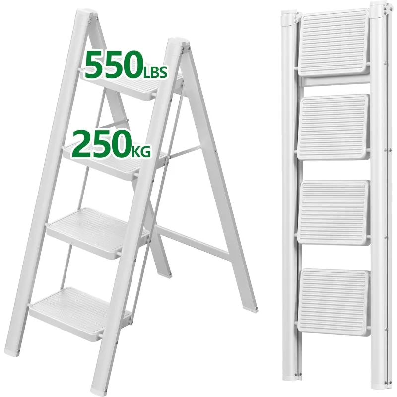 

4-ступенчатая лестница, лестница из углеродистой стали с противоскользящей педалью, легкий складной табурет, лестницы-ступеньки для дома