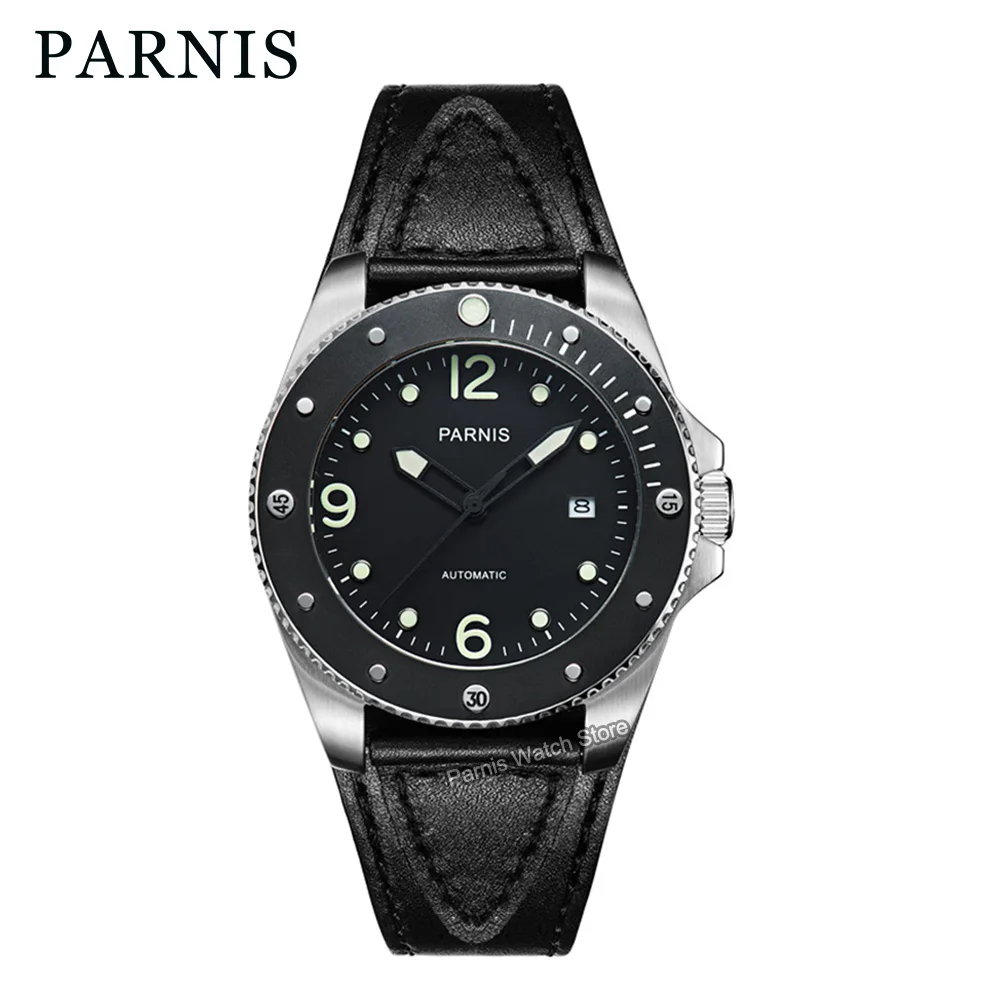 

Parnis 43mm Men Automatic Mechanical Watch Stainless Steel Case Luminous Marker