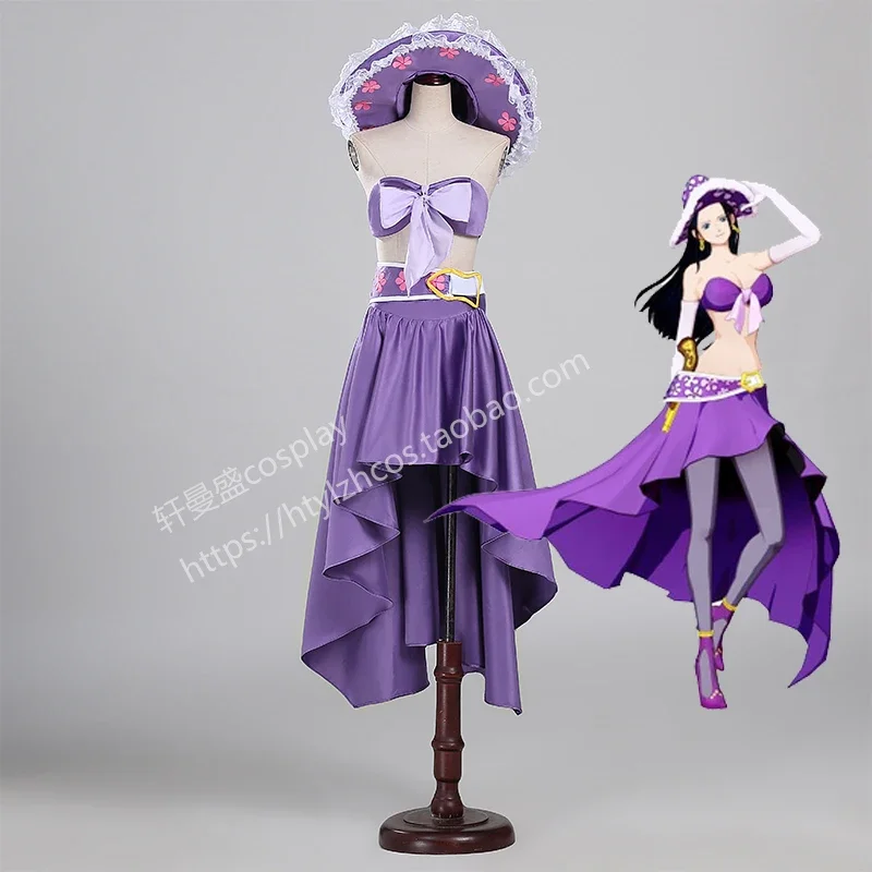 One Piece Robin Cosplay 15 Anniversary Purple Nico Robin Dress Costume Cosplay Custom Made Halloween Christmas Fancy Dress