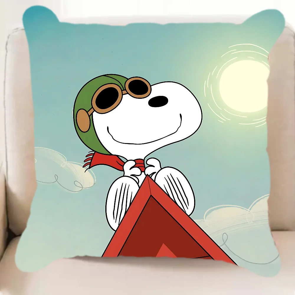 Cartoon Cute S-snoopy Pillow Case Elegant Couple Home Living Room Bedroom Decorative Rectangle Pillowcase Sofa Cushion Cover