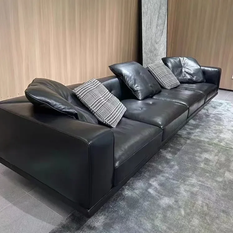 أريكة إيطالية حديثة فاخرة وخفيفة الوزن ذات صف مستقيم منحني لغرفة المعيشة في المنزل #5