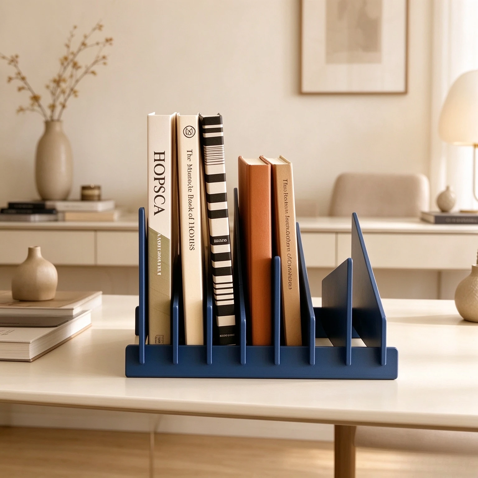 Desktop CD Storage Rack, Office File Holder and Student Bookshelf for Study Desk, Home Workstation and Document Organization