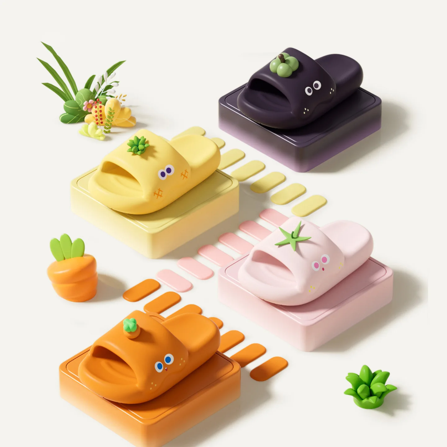 

2026 Summer Cute Carrot Shape Slippers Women Soft EVA Non Slip Anti Odor Household Bath Indoor Comfortable Casual Slide Shoes