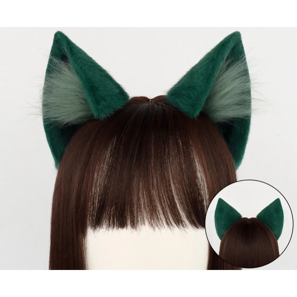 

2025 Cute Animal Ear Headband & Tail Set - Plush Cosplay Props for Comic Con & Anime Events