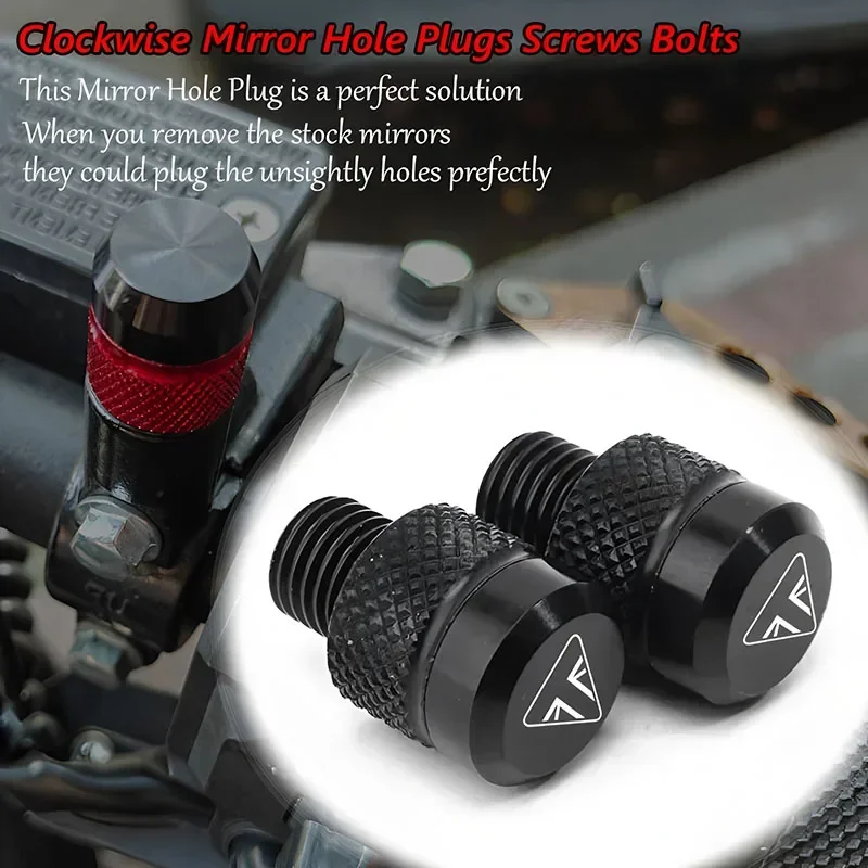 For Trident 660 Tiger 660 800 900 GT PRO speed triple 1050 street triple 675/R 765 RS Motor Mirror Hole Plug Screw Bolts Cover