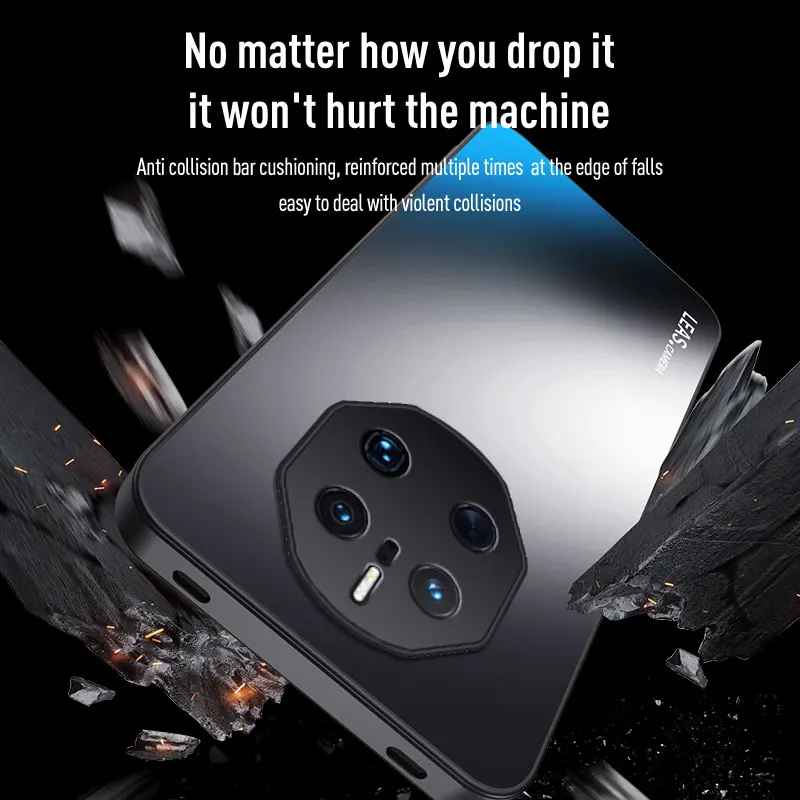 Case for Huawei Mate 50 RS Porsche Design AG Frosted Dazzling Gold Silicone Hard Shockproof Phone Cover Mate50RS DCO-AL00 Shell