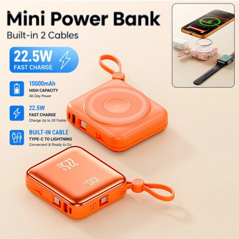 New 22.5W Magnetic Power Bank Wireless Charging Portable Charger External Battery Pack for IPhone Samsung Airpods Watch Magsafe