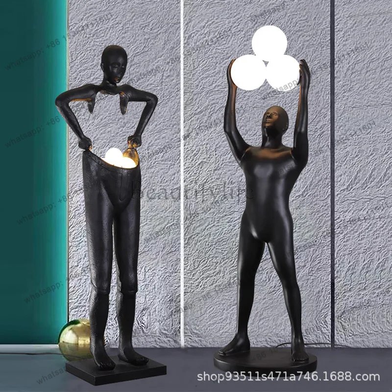 Creative fiberglass sculpture modern duplex floor ornament