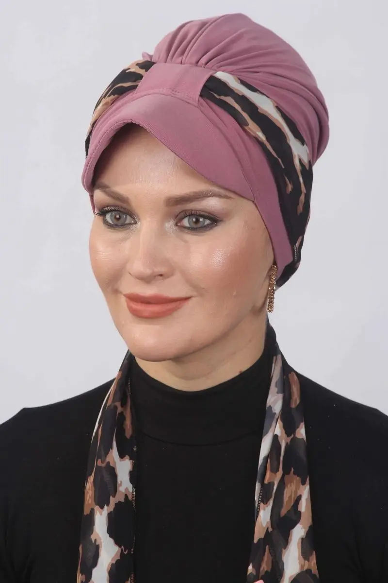 Bufanda de leopardo, sombrero de hueso, Rosa seca