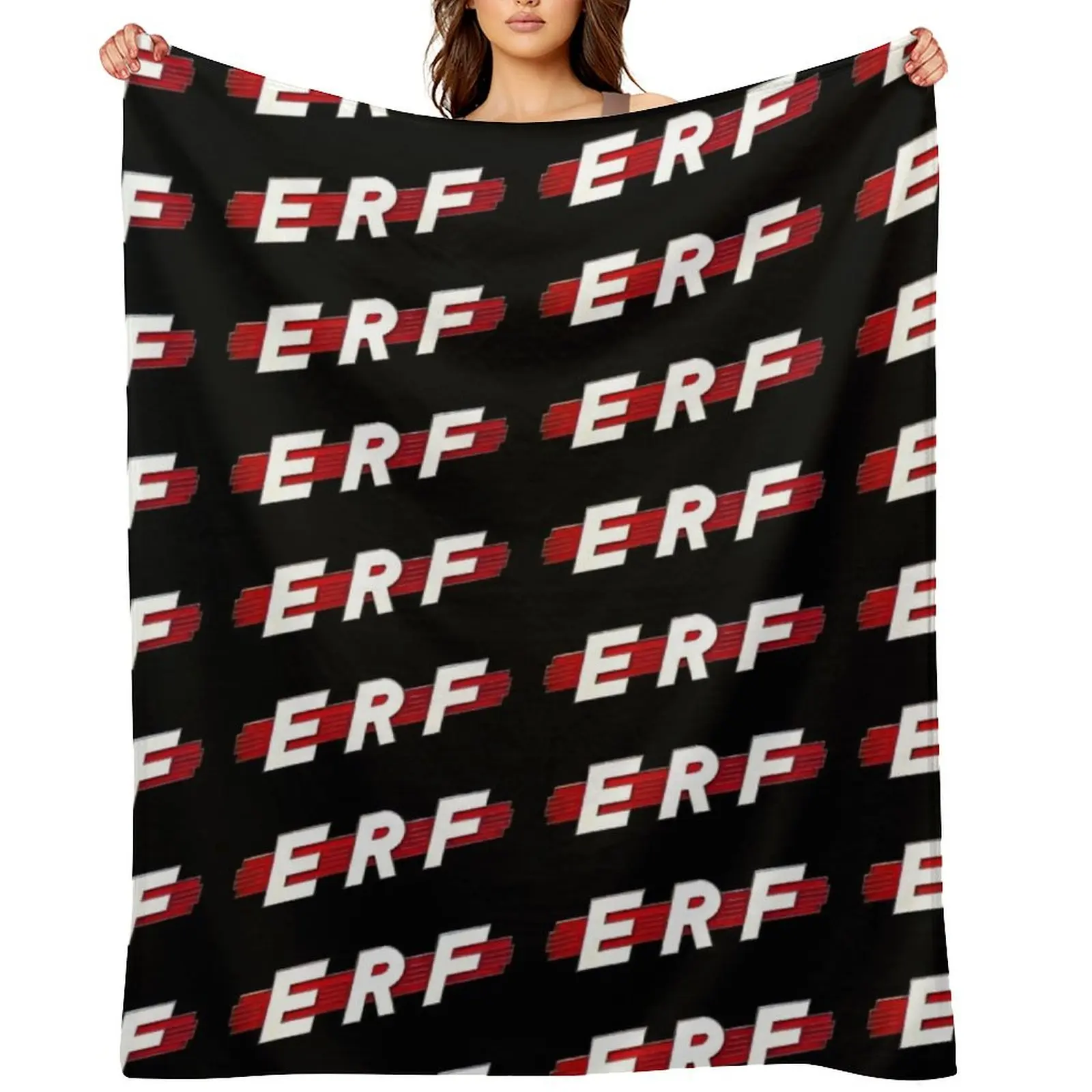 

Vintage 1962 ERF truck logo Throw Blanket Flannel Shaggy Furrys Hairys Blankets