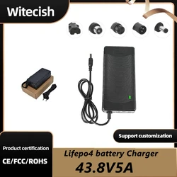 43.8V 36V 5A Lifepo4 ferro fosfato caricabatteria per bicicletta per 36V 12S Scooter auto accumulo di energia solare caricabatterie Ebike con ventola