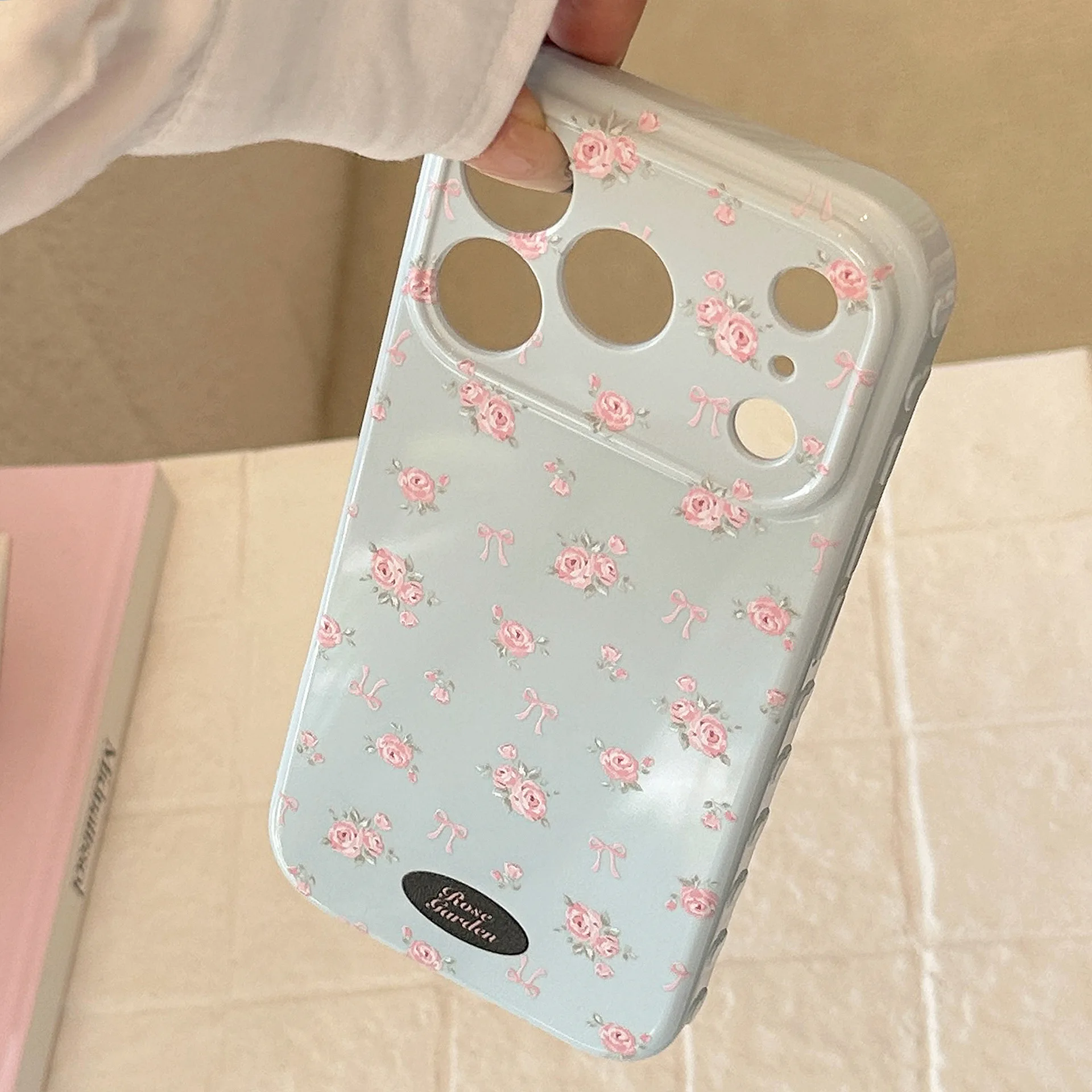 الجنية الوردي الأزهار الوردي الزهور لطيف أنيق جراب هاتف آيفون 17 16 15 14 13 12 برو ماكس حافظة لطيف الكرتون غطاء مقاوم للصدمات
