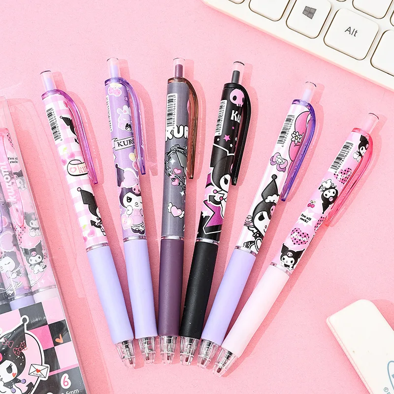 Kawaii Sanrio Kuromi Neutral Pen Pressing Pen Carbon Pen St Nib 0.5Mm Black Quick Drying School Stationery Ins Gift For Girls