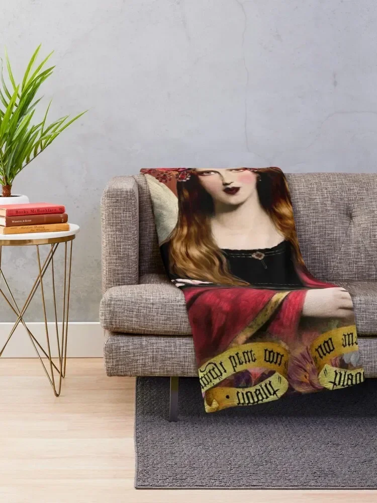 Pre Raphaelite Angel In Red Throw Blanket manga Bed Hairys For Decorative Sofa Blankets