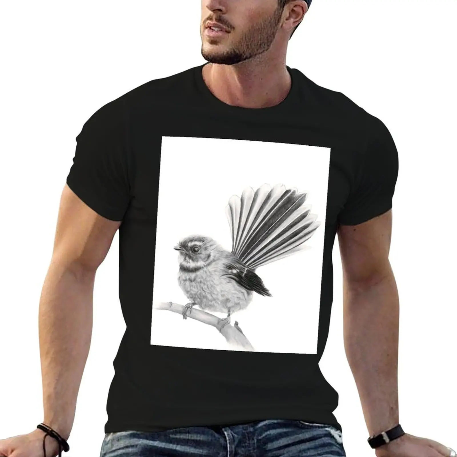 

Piwakawaka NZ Fantail T-Shirt t shirts with prints man t shirt cotton high quality cotton t shirts high quality T-shirt