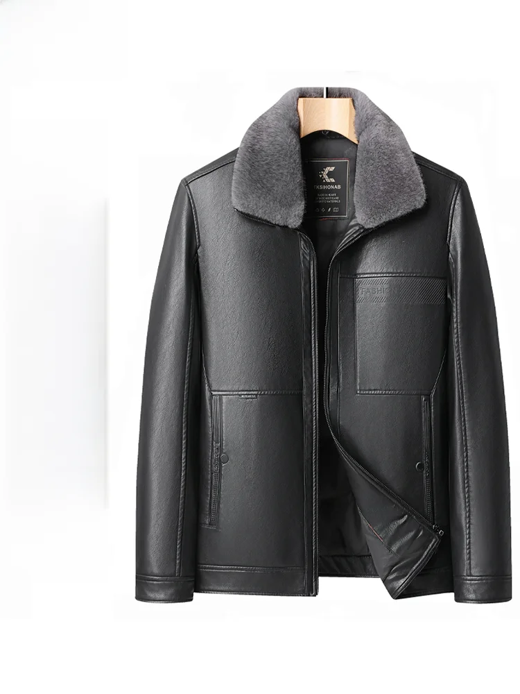 

Мужская куртка TUCANO из натуральной кожи, однотонная, приталенная, с длинными рукавами, для бизнеса и повседневной носки, ветрозащитная, теплая, утолщенная