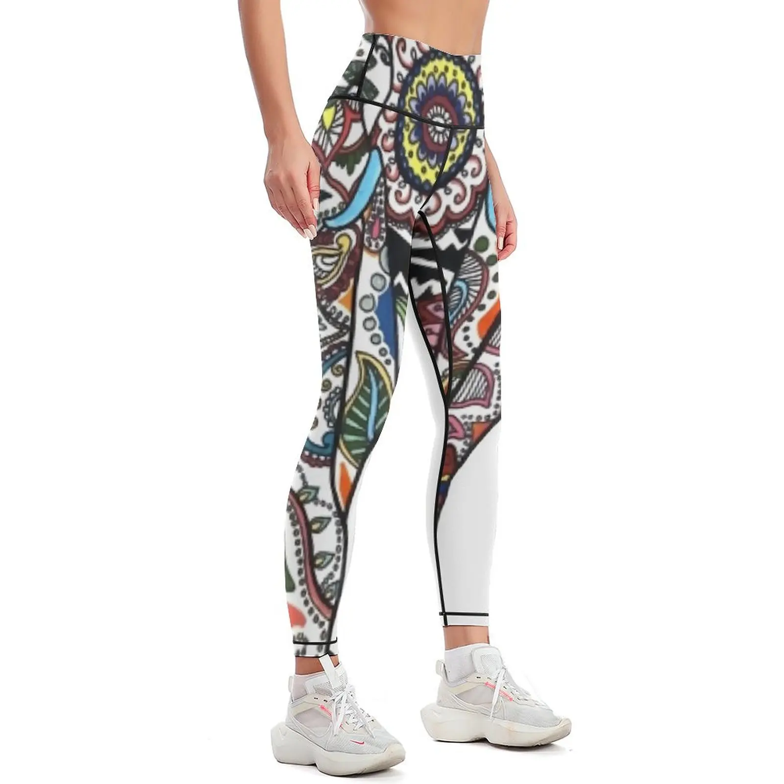 Illustrative Elephant Ganesh Drawing Leggings sports for legging gym Training pants Womens Leggings