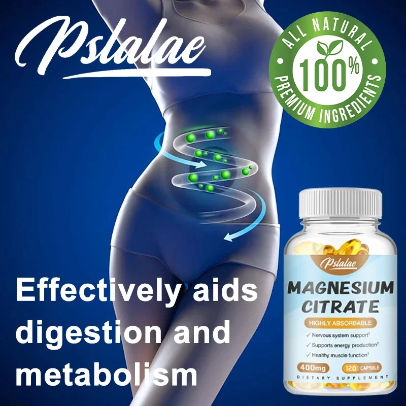 Magnesium Citrate 400 Mg - High Potency Elemental Magnesium Essential Mineral To Support Heart, Muscles & Digestion - Non-GMO