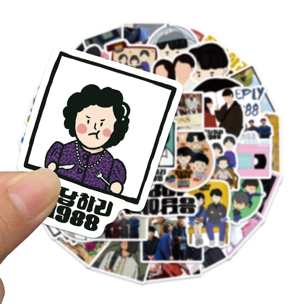 50pcs Korean TV Show Reply 1988 Cartoon Stickers For Laptop Phone Notebook Vinyl Waterproof Graffiti Bicycle Car Decals