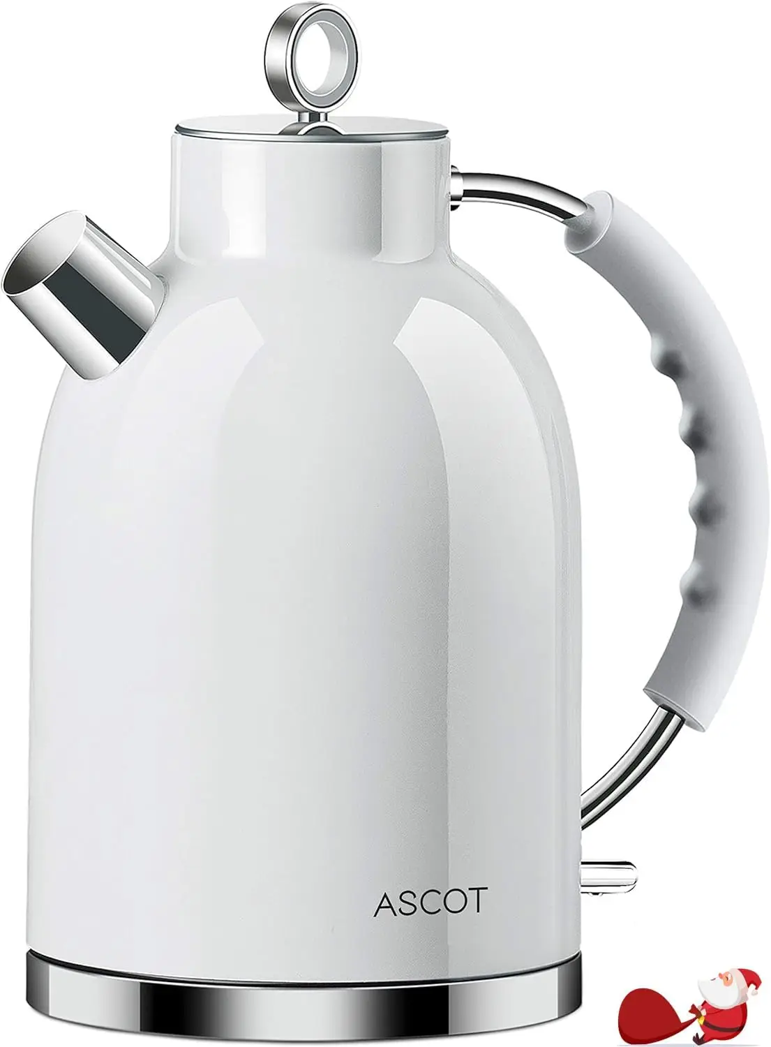 

Electric Kettle 1.5L Stainless Steel Tea Heater 1500W Auto Shut-Off Hot Water Boiler White