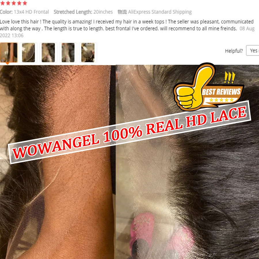 WOWANGEL 13 x6 frontale completo frontale in pizzo HD solo capelli lisci 100% vero pizzo HD sciogliere tutte le pelli capelli vergini attaccatura dei capelli naturale