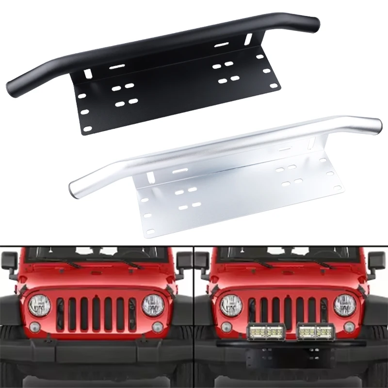 Front Bumper License Plate SUV Lamp Holder Universal Aluminum Log Light Mount Bracket Off Road LED Light Bar Frame Holder