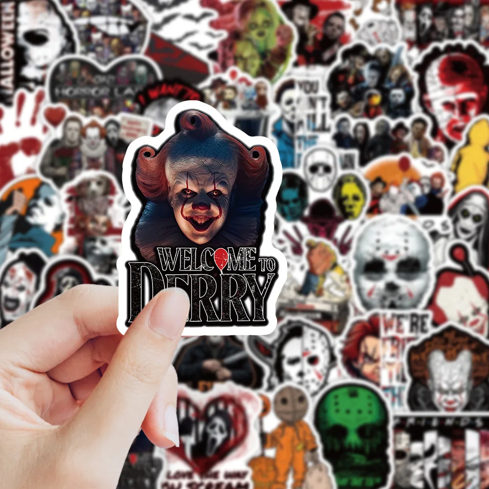 50 Stück Halloween Horror-Charakter-Aufkleber Horror-Atmosphäre Dekoration Graffiti Wasserbecher Wasserdichte Aufkleber – Detail 7
