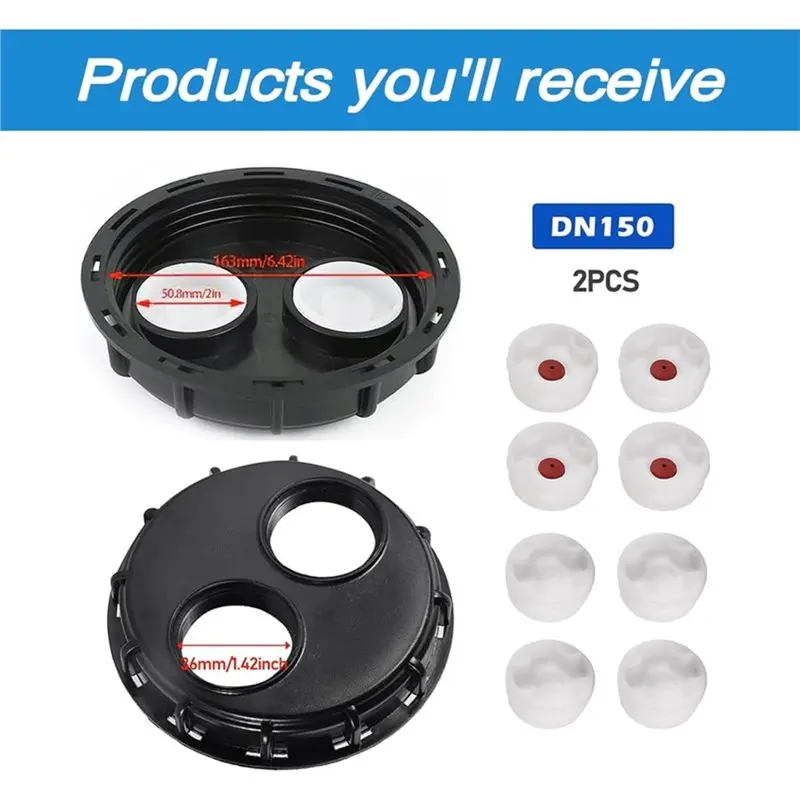 J1UL1N IBC Cap, Pack Of 2 IBC Water Tank Vented Lid