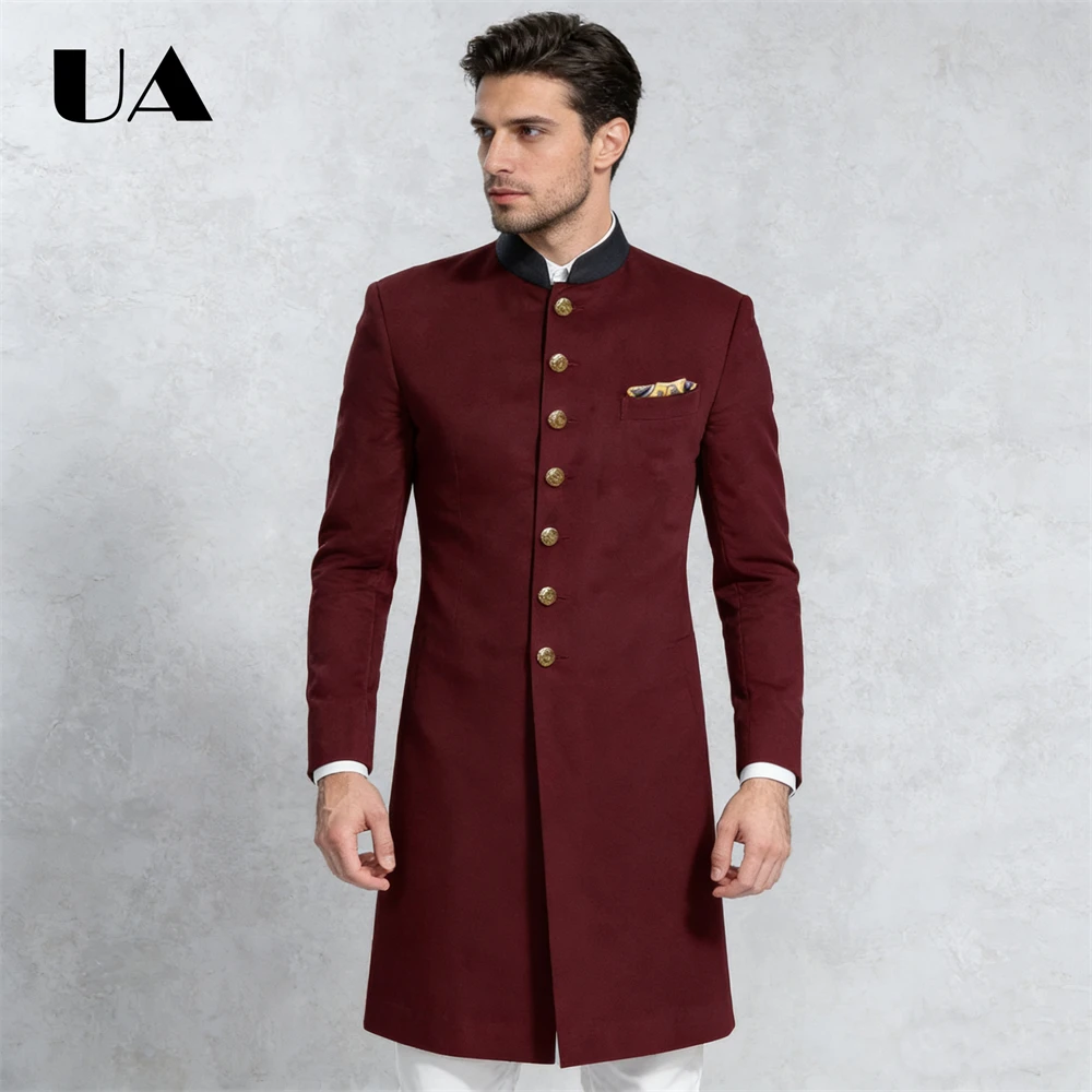 Africa Style Velvet Suit Coat for Men, Half Stand Collar Suit Jacket XXS-7XL Autumn Men's Formal Suit Wedding Groom Suit Blazer