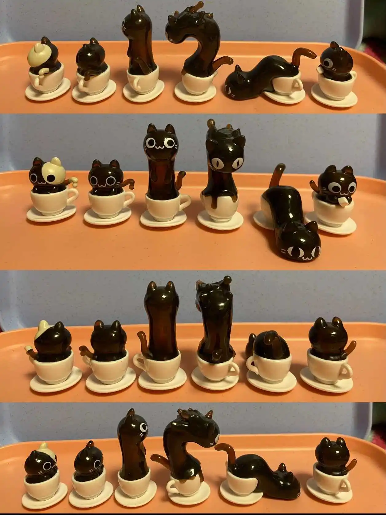 

Cat Cafe Coffee Styling Blind Box Transparent Funny Posture Action Figures Model Collection Toy Desktop Decor Surprise Gifts