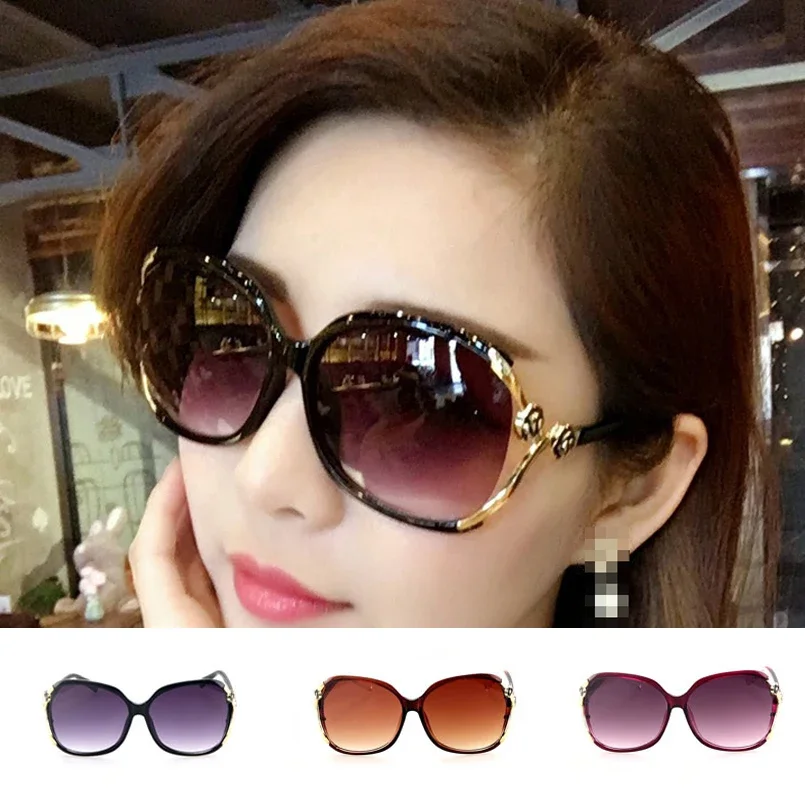 FOENIXSONG Women's Fashion Sunglasses for Women Oversized Wrap Gradient Glasses UV400  Vintage Eyewear Gafas Oculos Lentes