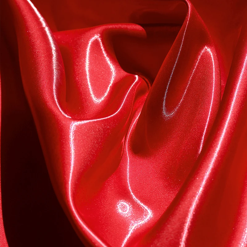 Super Bright Water Gloss Silk Satin with Thickened Support and Stiff Liquid Metal Crystal Satin Fabric for Jackets Pants Skirts