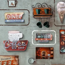 Sale! Hotel Billboard Led Neon Light Sign for Restaurant Bar Cafe Illuminated Vintage Metal Signs Remote Control Style N