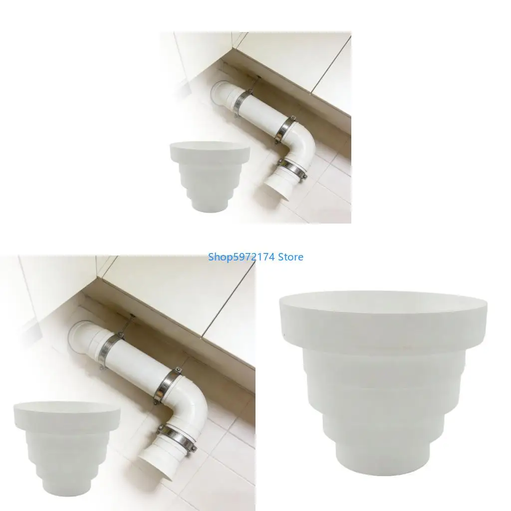Y3NB Smoked Enhancer Adapter for Ranges Hood Vent Pipe 80mm to 150mm Size Converters to Reduce Resistance
