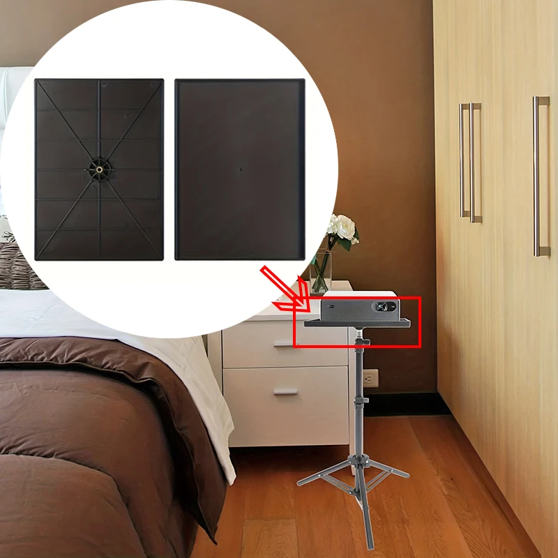 Projector Stand Adjustable Height Angle Durable Foldable Tripod With Tray Metal Base Outdoor Movie Projector Display Stands