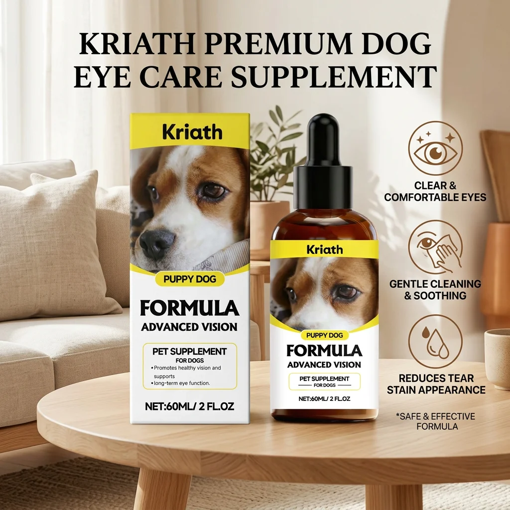 KRIATH Dog Vision Support Drops Nourish Ocular Health Support Eye Function Eye Protection Ingredients Daily Nutrition Supplement