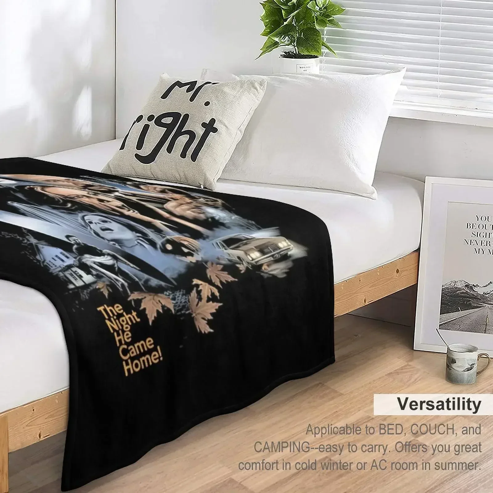Happy Halloween, The Night He Came Home Throw Blanket Soft Beds Thermal Sofa manga Luxury Brand halloween Blankets 5