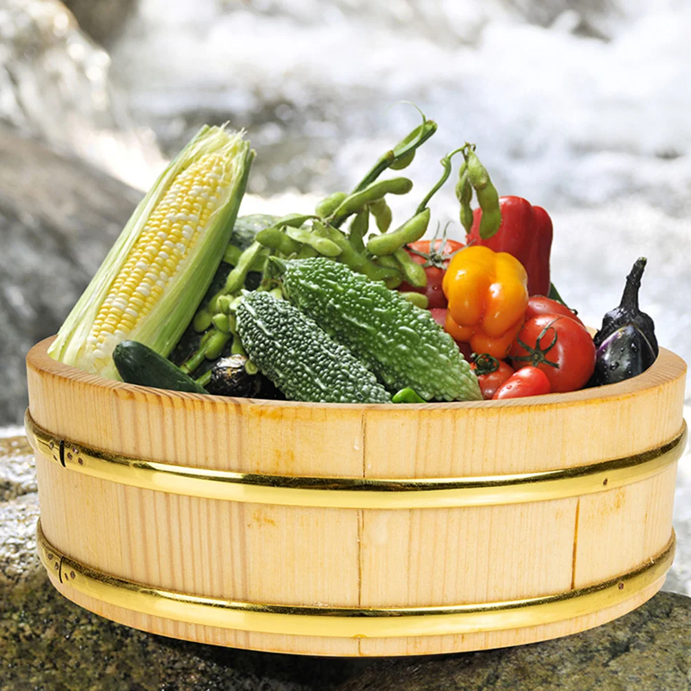 Sushi Bucket Mixing Rice Barrel Ball Kitchen Gadget Food Wooden Restaurant Container Baby image 6