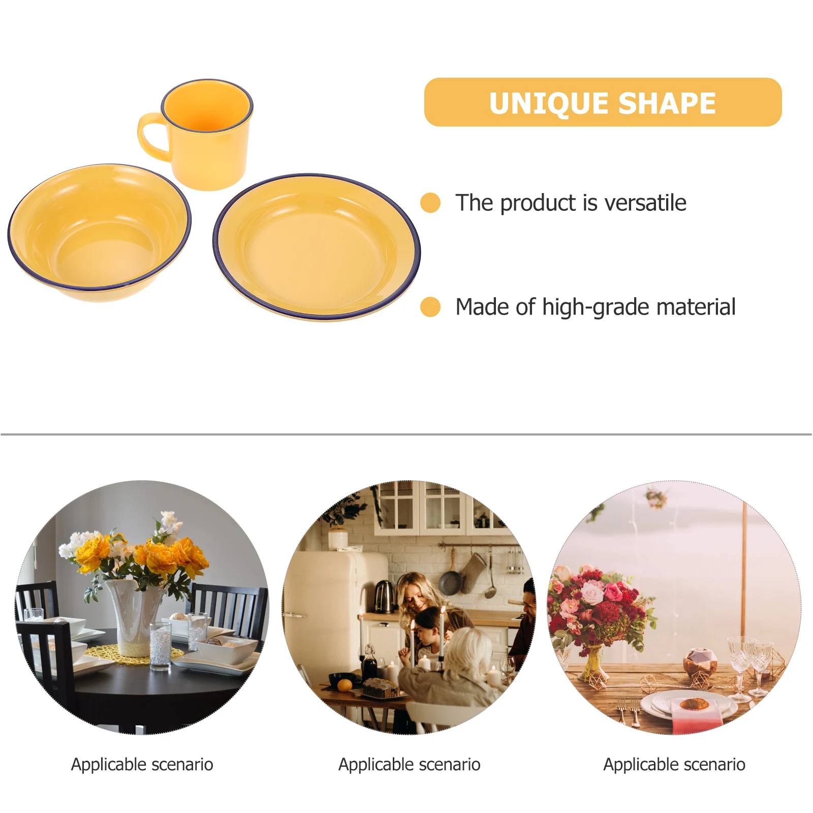 

Vintage Plates Bowls Set Coffee Tea Cups Creative Design Practical Home Kitchen Gadgets Retro Style Dish Cup Kit Simple