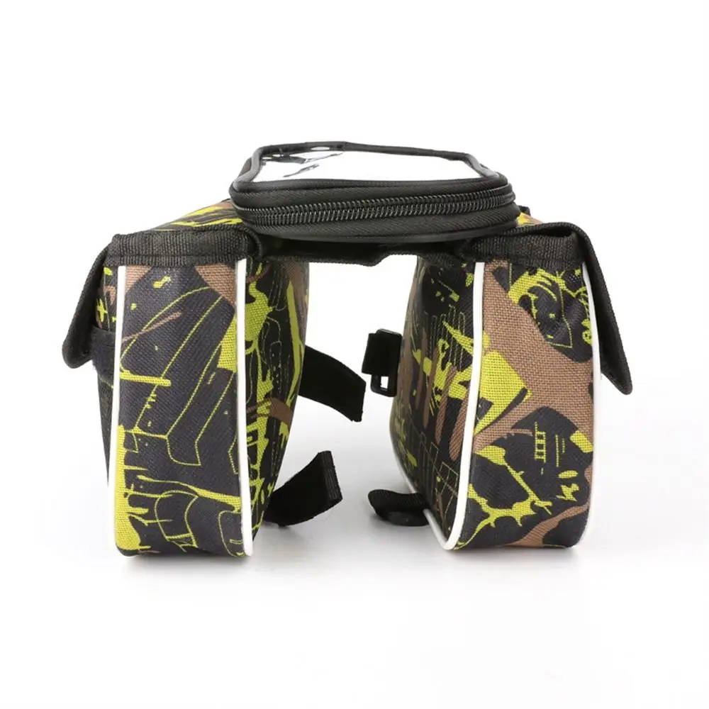 Bolsa de Mountain Bike Frente Tubo, Quadro impermeável Bag, Suporte do telefone móvel da bicicleta, Saddle Bag, Ciclismo Armazenamento, Touch