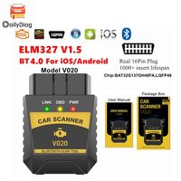 Elm327 V020 Bluetooth 4.0 for IOS/Android/PC Car Scanner OBD2 Automotive Fault Diagnostic Tool Check Engine Fault Code Read