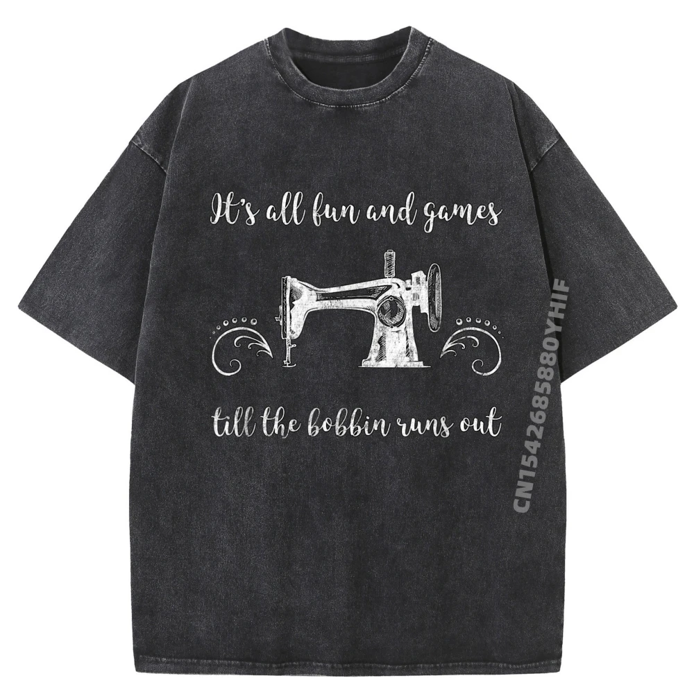 

Швейные развлечения и игры Till The Bobbin Runs Out Брендовая футболка Мужская одежда Роскошная дизайнерская повседневная стираная рубашка